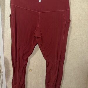 Lululemon WunderTrain Red Leggings 14